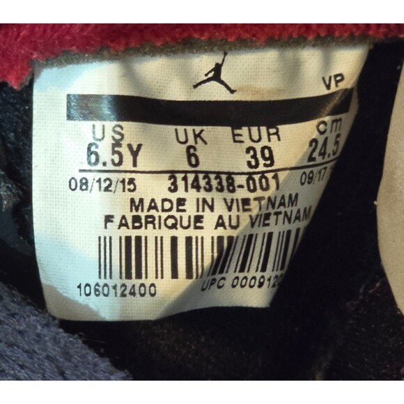 Nike Air Jordan 5 V Retro Low Alternate 90 Black Red 314338-001 Shoes  Sz 6.5Y - Picture 7 of 7